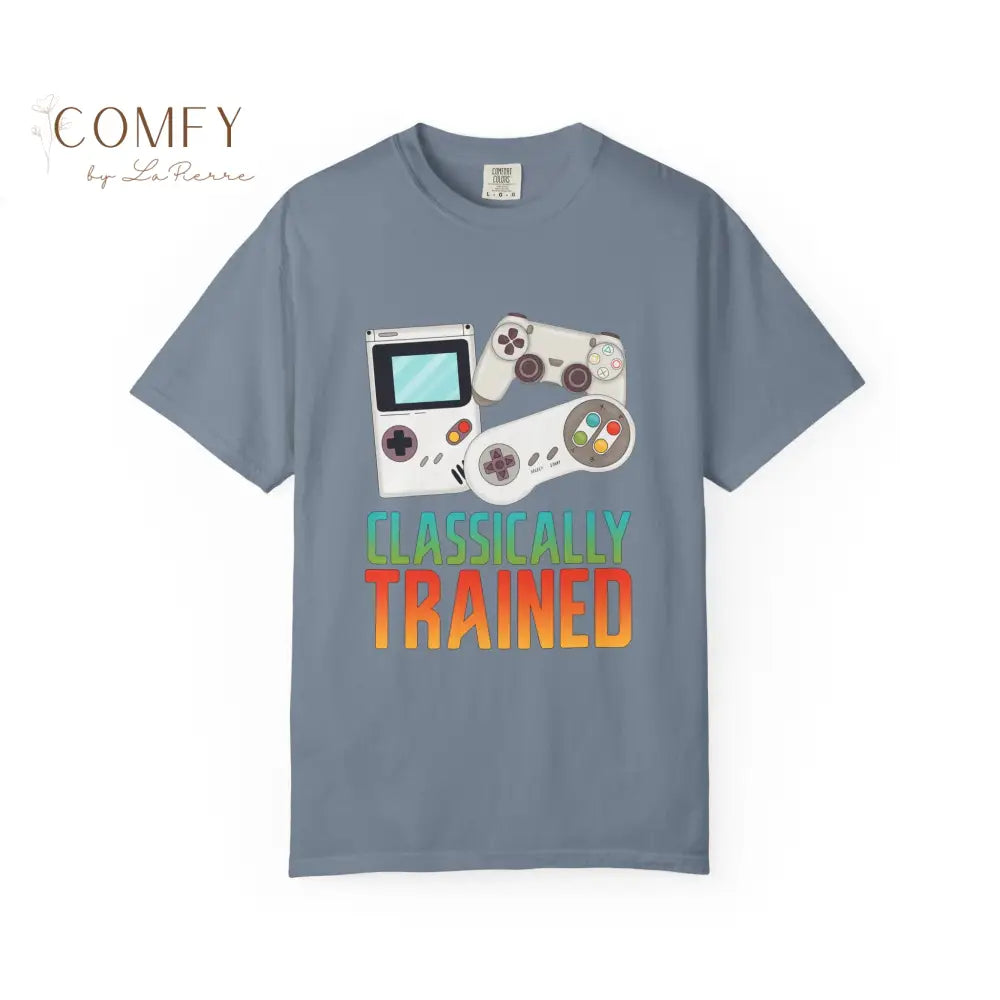 Classically Trained Gamer T-Shirt — Retro Game Console Graphic Tee (S-4XL) Blue Jean / S T-Shirt