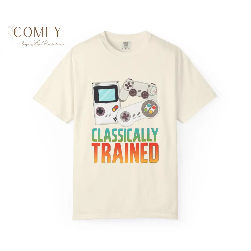 Classically Trained Gamer T-Shirt — Retro Game Console Graphic Tee (S-4XL) Ivory / S T-Shirt