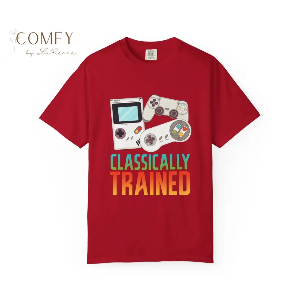 Classically Trained Gamer T-Shirt — Retro Game Console Graphic Tee (S-4XL) Red / S T-Shirt
