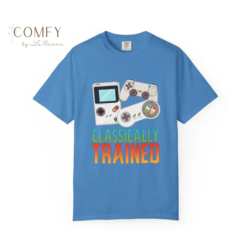 Classically Trained Gamer T-Shirt — Retro Game Console Graphic Tee (S-4XL) Royal Caribe / S T-Shirt