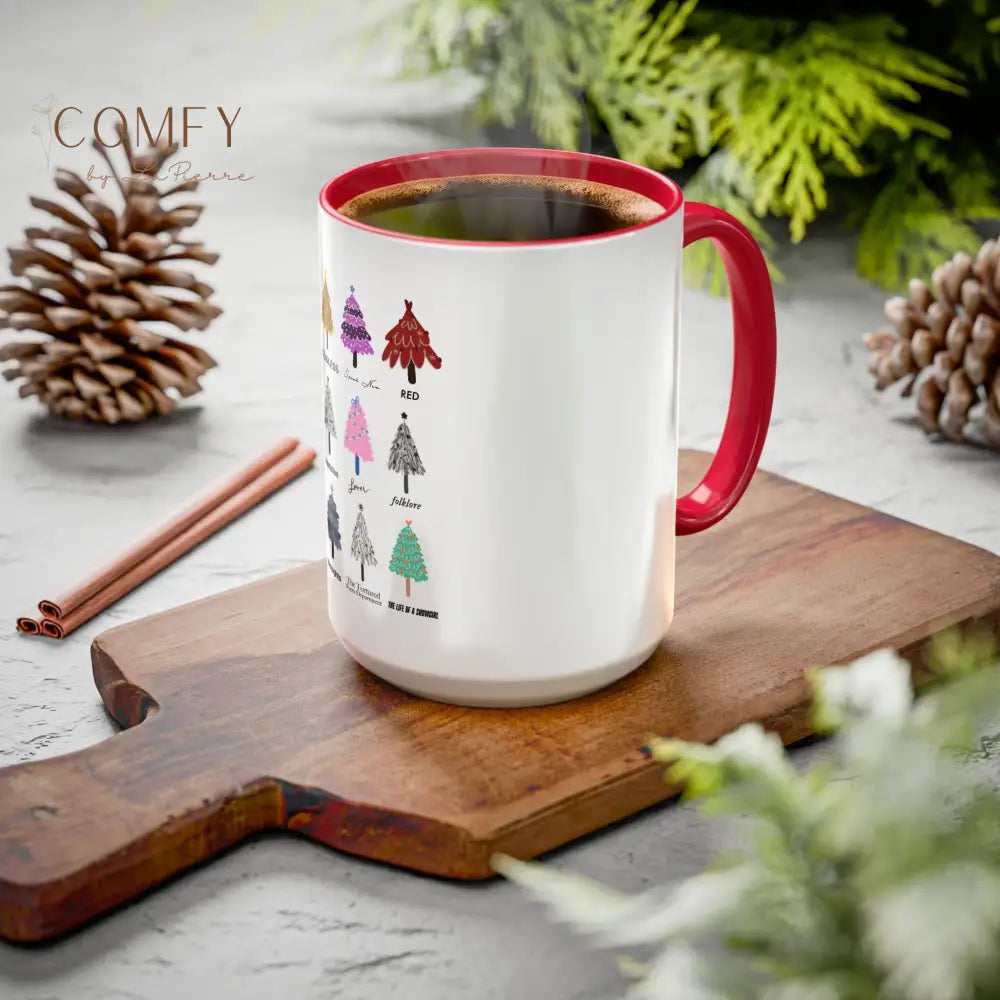 Colorful Holiday Tree Mug - 11oz & 15oz - Festive Ceramic Coffee Cup for Winter Celebrations Mug