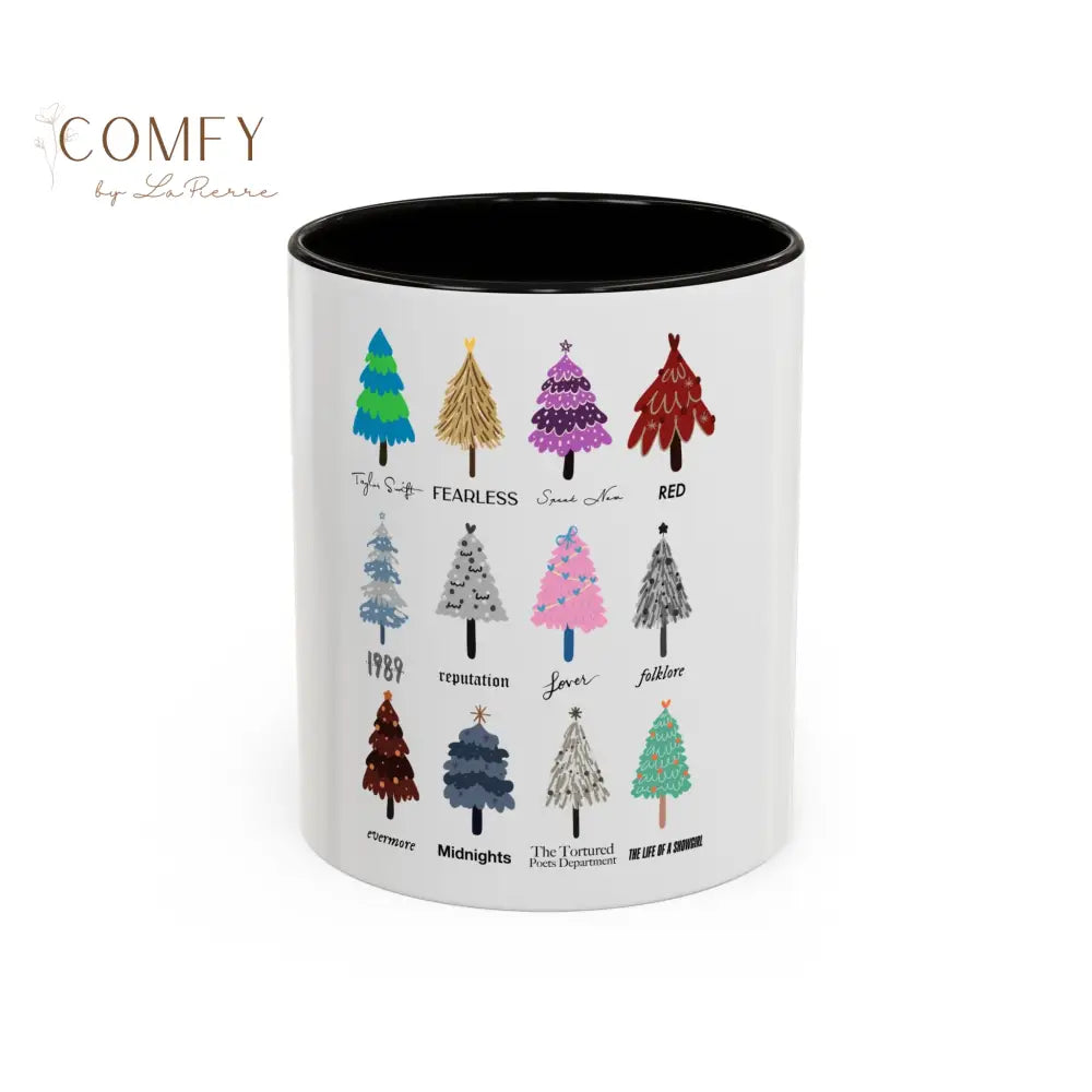 Colorful Holiday Tree Mug - 11oz & 15oz - Festive Ceramic Coffee Cup for Winter Celebrations 11oz / Black Mug
