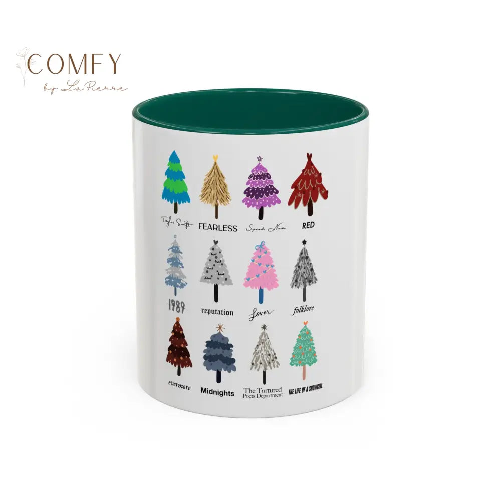 Colorful Holiday Tree Mug - 11oz & 15oz - Festive Ceramic Coffee Cup for Winter Celebrations 11oz / Green Mug