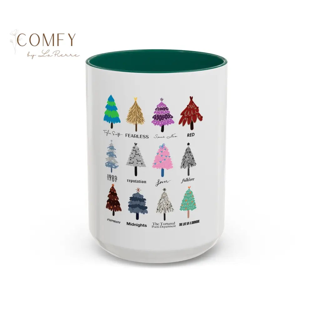 Colorful Holiday Tree Mug - 11oz & 15oz - Festive Ceramic Coffee Cup for Winter Celebrations 15oz / Green Mug