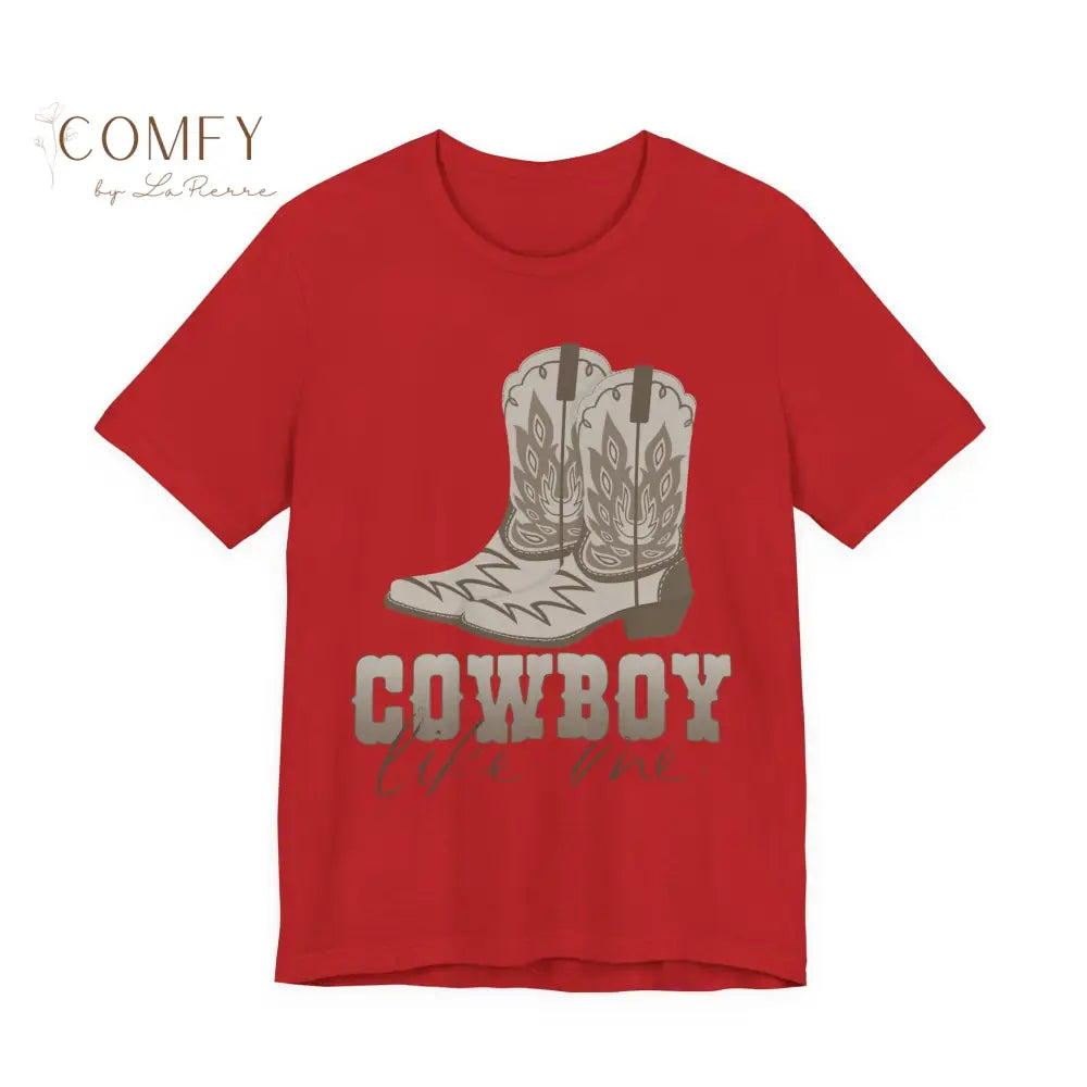 Cowboy Like Me-Inspired Western Tee • Moody Country Aesthetic Shirt • Unisex Jersey Short Sleeve T-Shirt (XS–4XL) Red