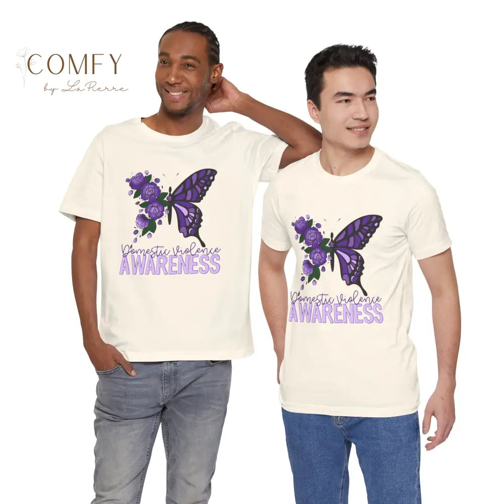 Domestic Violence Awareness Shirt • Purple Butterfly & Roses Support Tee • Unisex Awareness T-Shirt (S–3XL) T-Shirt