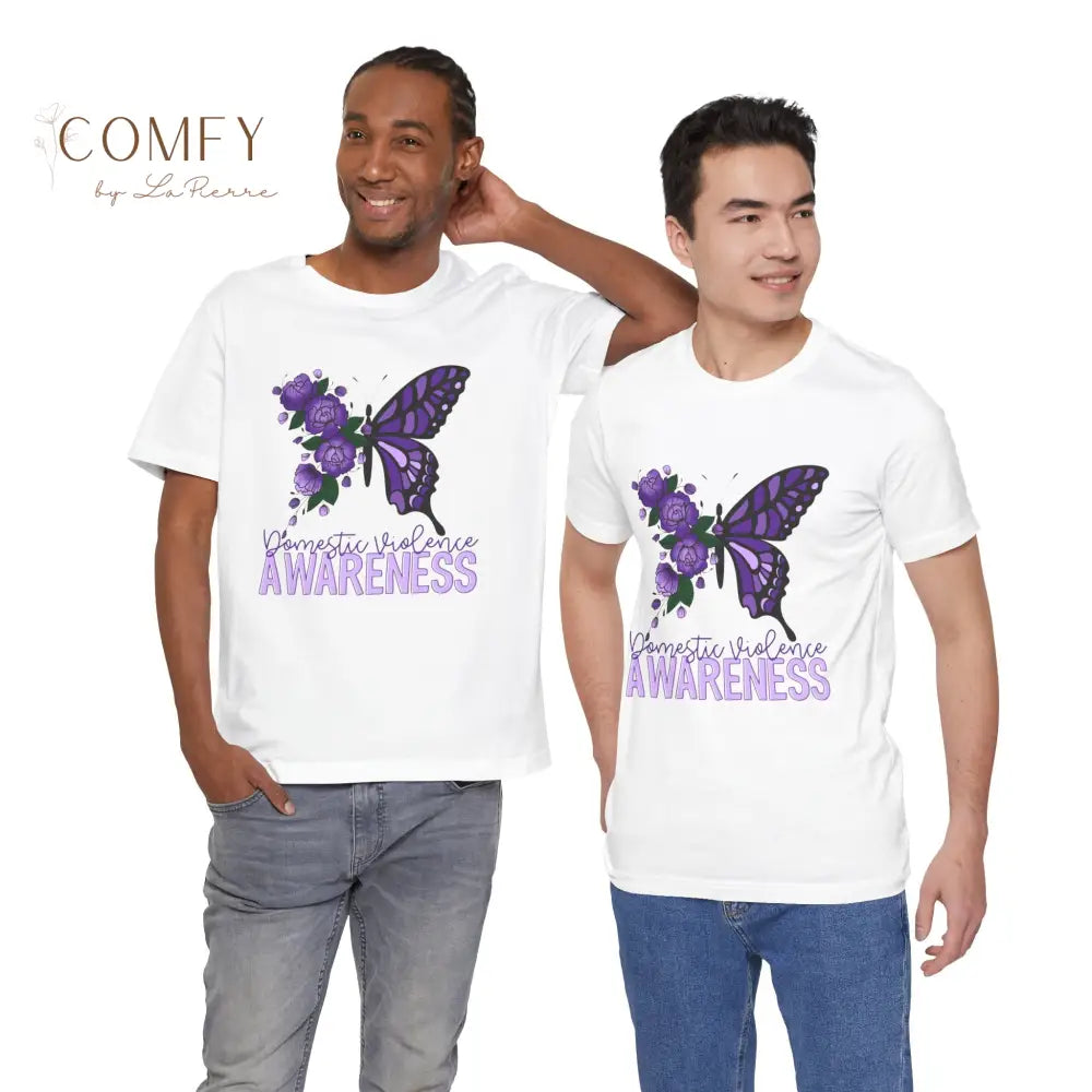 Domestic Violence Awareness Shirt • Purple Butterfly & Roses Support Tee • Unisex Awareness T-Shirt (S–3XL) T-Shirt