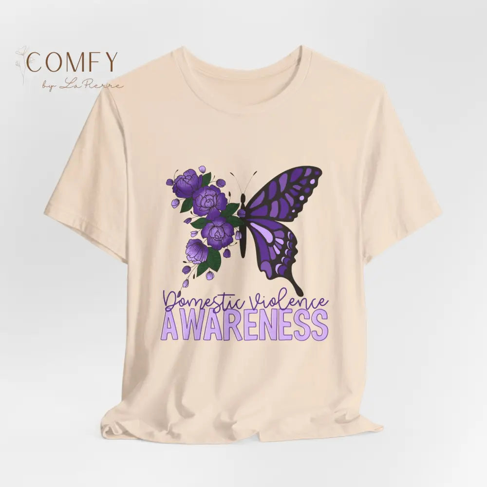 Domestic Violence Awareness Shirt • Purple Butterfly & Roses Support Tee • Unisex Awareness T-Shirt (S–3XL) T-Shirt