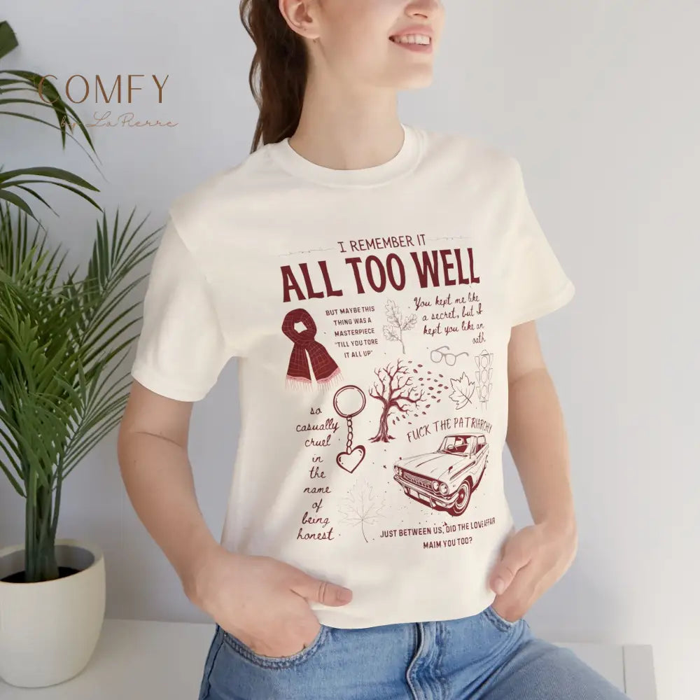 Emotional Memory Graphic Tee • Red Scarf Inspired Nostalgia Shirt • Aesthetic Storytelling Lyric-Inspired T-Shirt