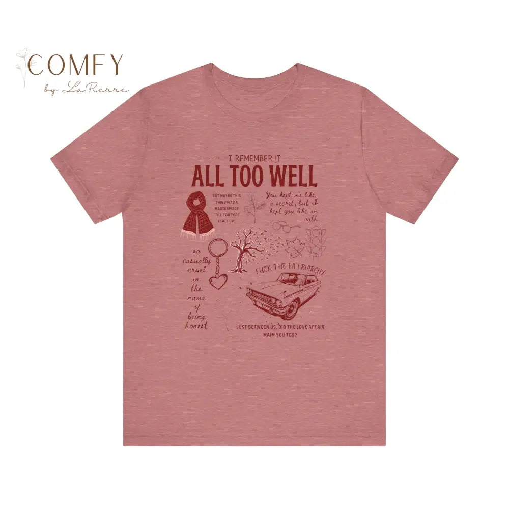 Emotional Memory Graphic Tee • Red Scarf Inspired Nostalgia Shirt • Aesthetic Storytelling Lyric-Inspired T-Shirt