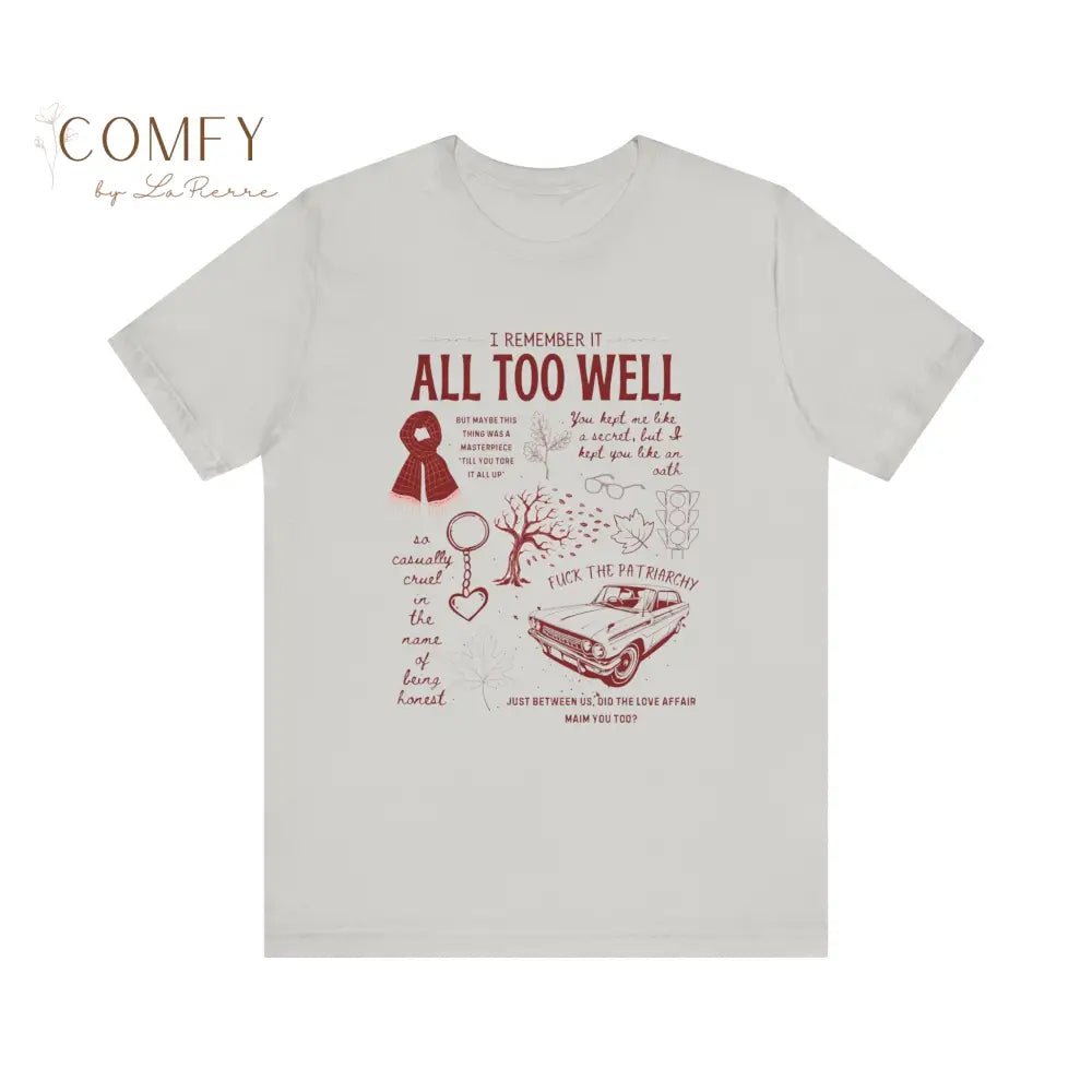 Emotional Memory Graphic Tee • Red Scarf Inspired Nostalgia Shirt • Aesthetic Storytelling Lyric-Inspired T-Shirt