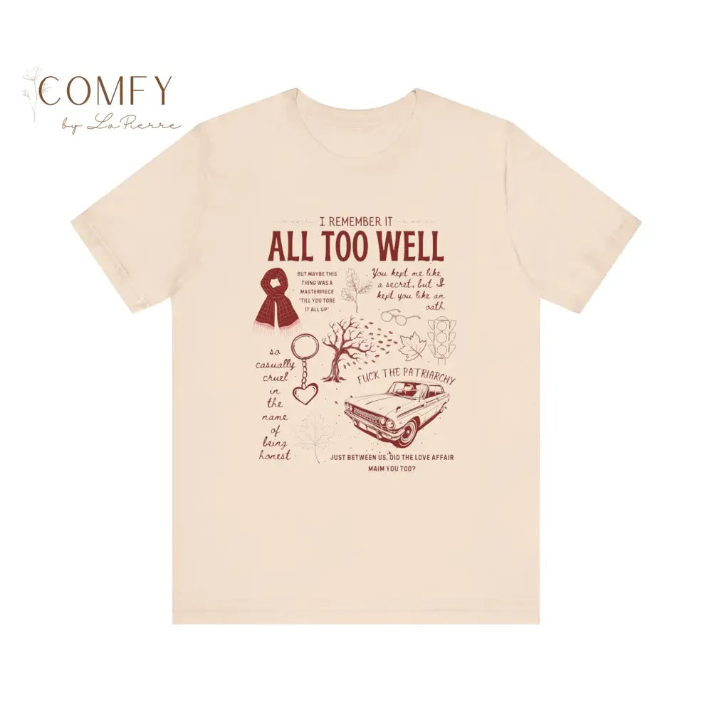 Emotional Memory Graphic Tee • Red Scarf Inspired Nostalgia Shirt • Aesthetic Storytelling Lyric-Inspired T-Shirt