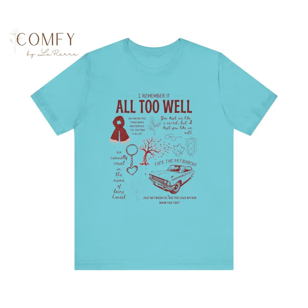 Emotional Memory Graphic Tee • Red Scarf Inspired Nostalgia Shirt • Aesthetic Storytelling Lyric-Inspired T-Shirt