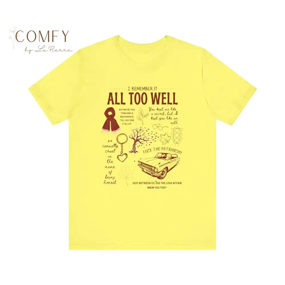 Emotional Memory Graphic Tee • Red Scarf Inspired Nostalgia Shirt • Aesthetic Storytelling Lyric-Inspired T-Shirt