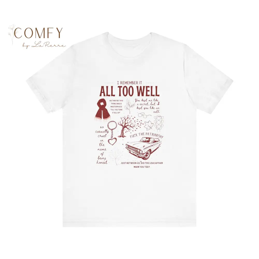 Emotional Memory Graphic Tee • Red Scarf Inspired Nostalgia Shirt • Lyric-Inspired T-Shirt • Unisex Tee (XS-5XL) T-Shirt