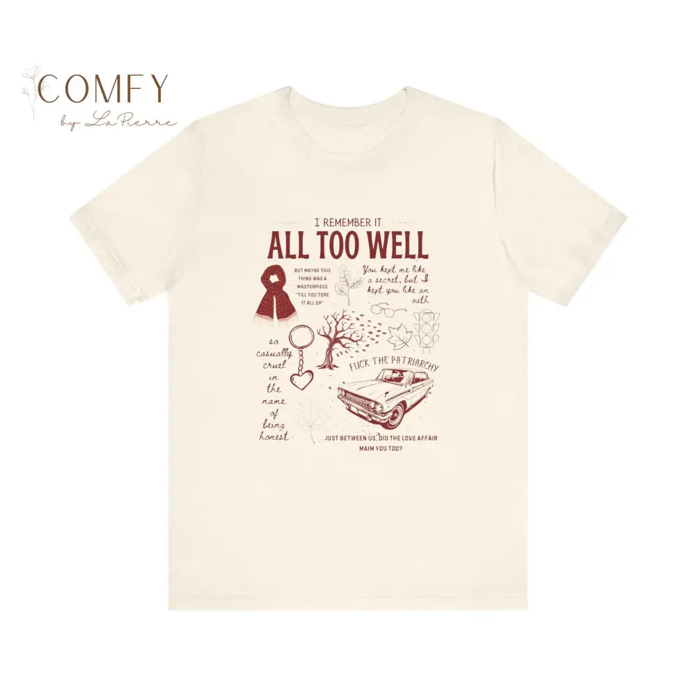 Emotional Memory Graphic Tee • Red Scarf Inspired Nostalgia Shirt • Lyric-Inspired T-Shirt • Unisex Tee (XS-5XL) T-Shirt