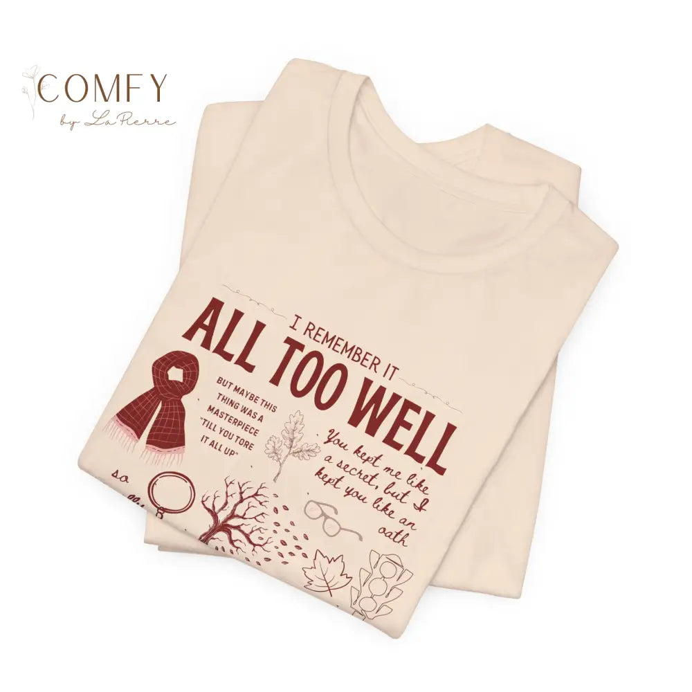 Emotional Memory Graphic Tee • Red Scarf Inspired Nostalgia Shirt • Lyric-Inspired T-Shirt • Unisex Tee (XS-5XL) T-Shirt