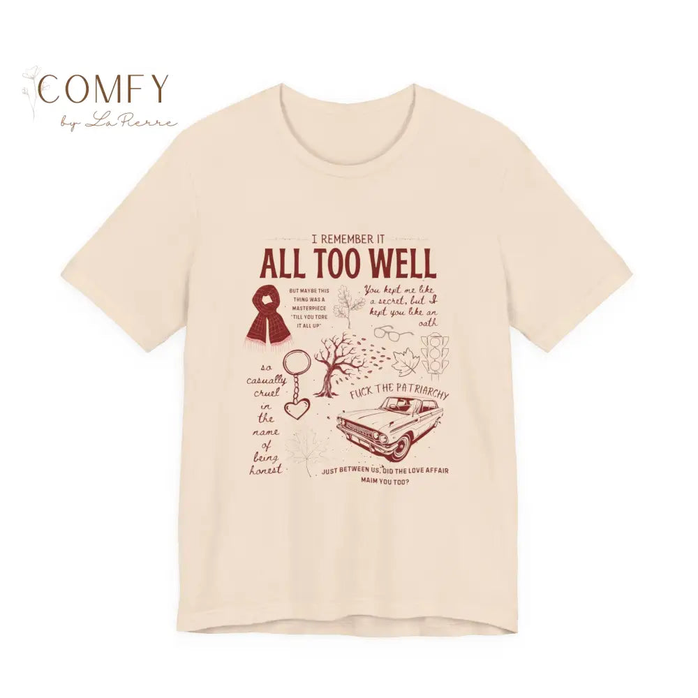 Emotional Memory Graphic Tee • Red Scarf Inspired Nostalgia Shirt • Lyric-Inspired T-Shirt • Unisex Tee (XS-5XL) Soft