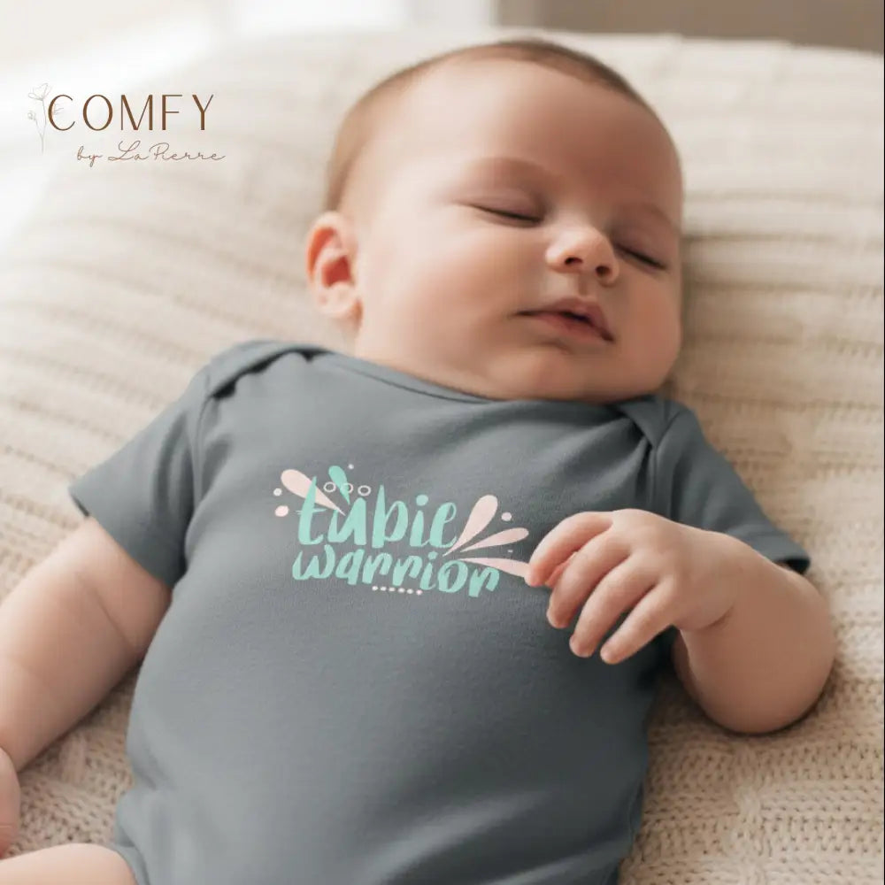 Feeding Tube “Tubie” Warrior Infant Bodysuit • Tube Feeding Awareness Baby One-Piece • Medical Fighter Support Bodysuit