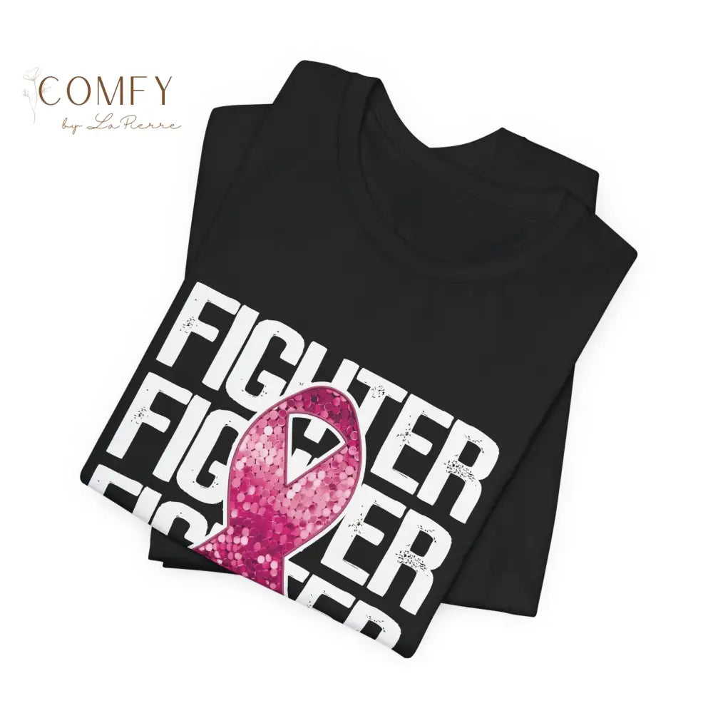 Fighter Breast Cancer Awareness Shirt • Pink Ribbon Support Tee • Soft Unisex Jersey T-Shirt (XS–5XL) T-Shirt