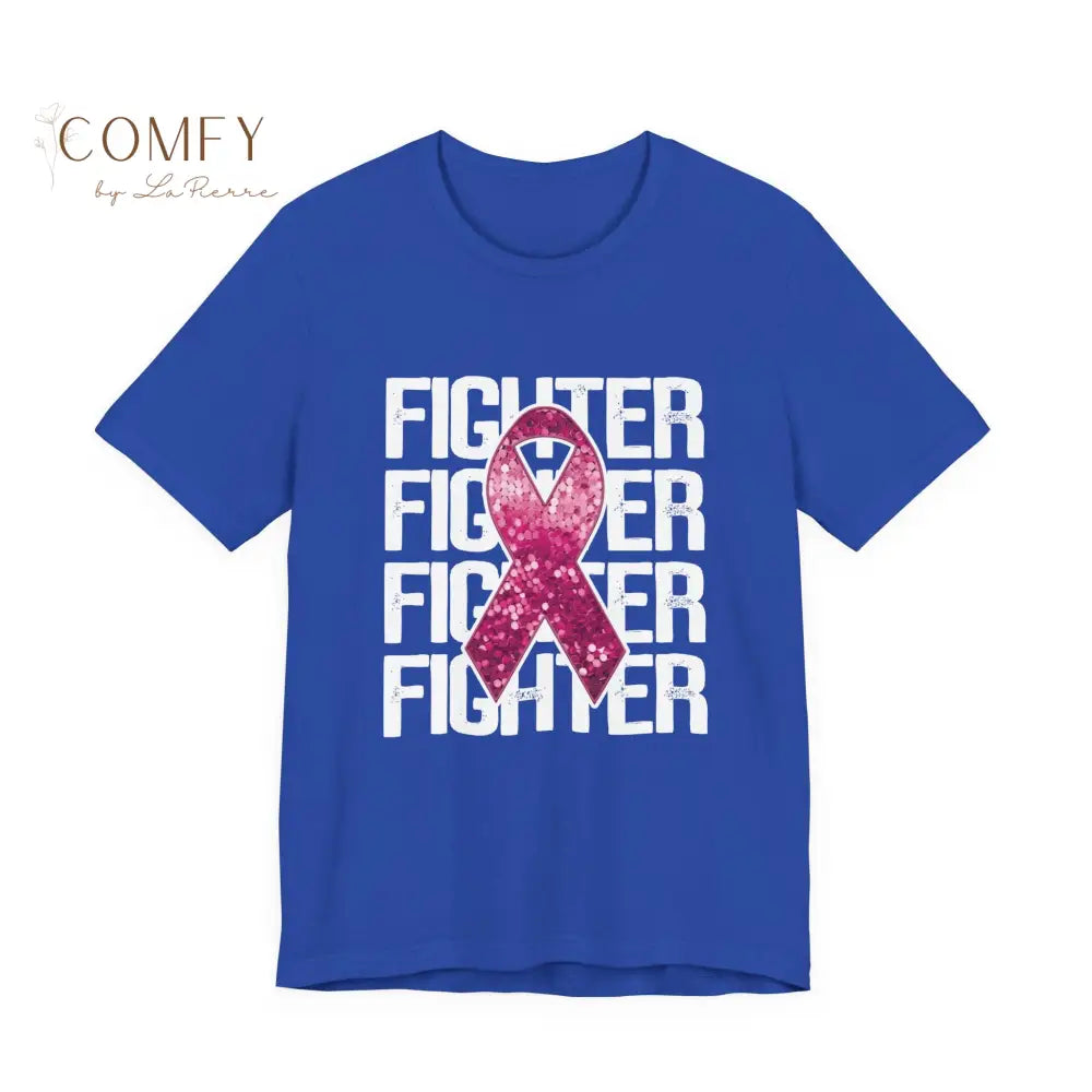 Fighter Breast Cancer Awareness Shirt • Pink Ribbon Support Tee • Soft Unisex Jersey T-Shirt (XS–5XL) T-Shirt
