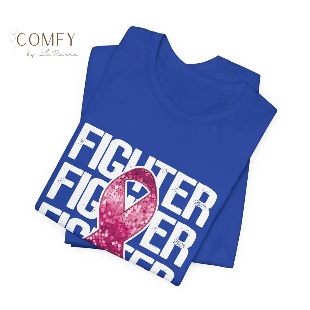 Fighter Breast Cancer Awareness Shirt • Pink Ribbon Support Tee • Soft Unisex Jersey T-Shirt (XS–5XL) T-Shirt