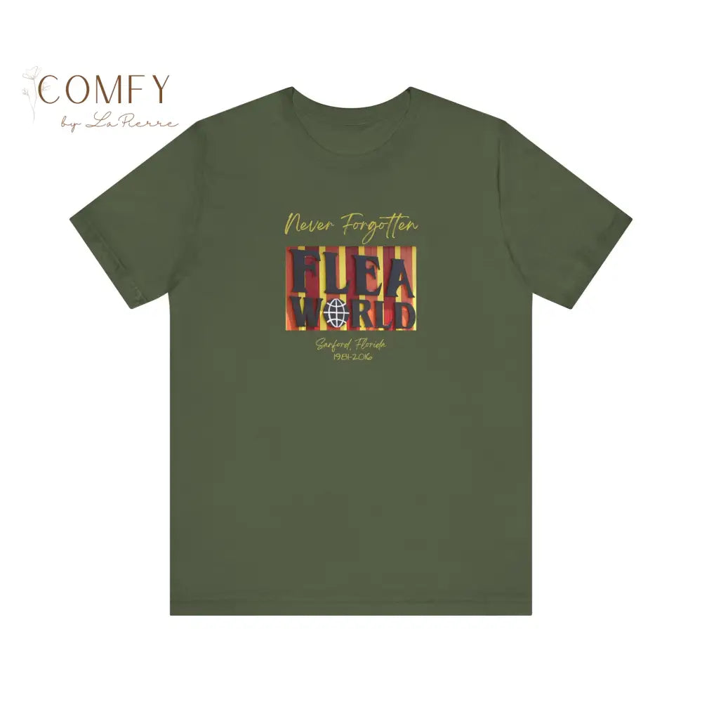 Flea World Sanford Florida Unisex Jersey Short Sleeve Tee (XS-5XL) Military Green / XS T-Shirt