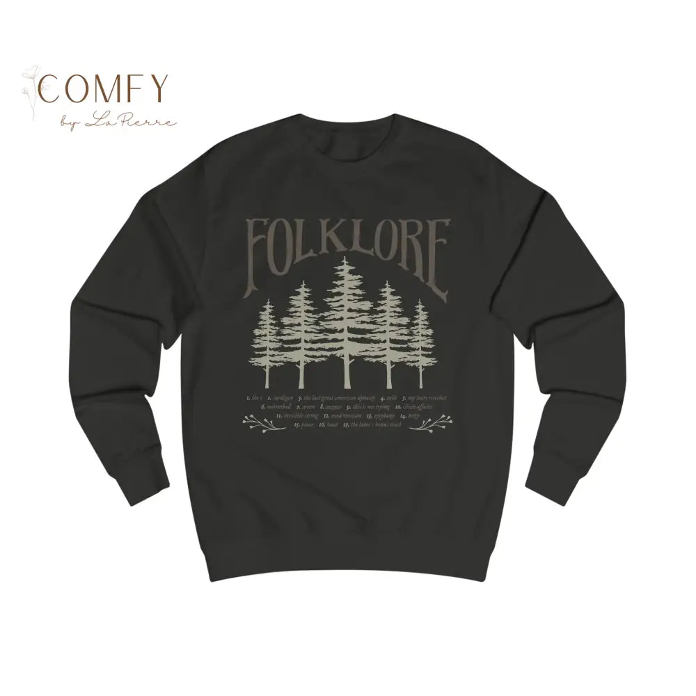 Folklore Lyrics TS Unisex Sweatshirt (S-2XL) Jet Black / S Sweatshirt