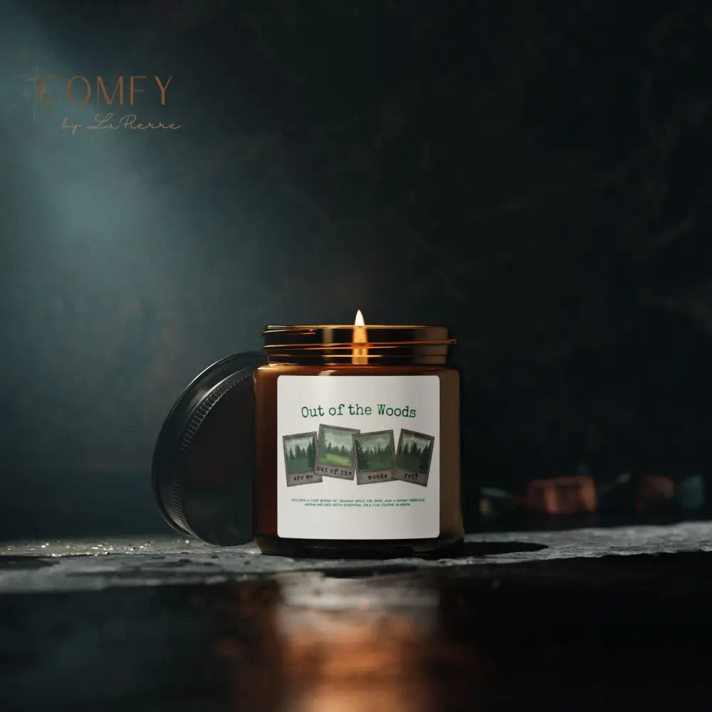 Forest Escape Scented Soy Candle • “Out of the Woods” Inspired Amber Jar Candle • Multiple Sizes Available Home Decor