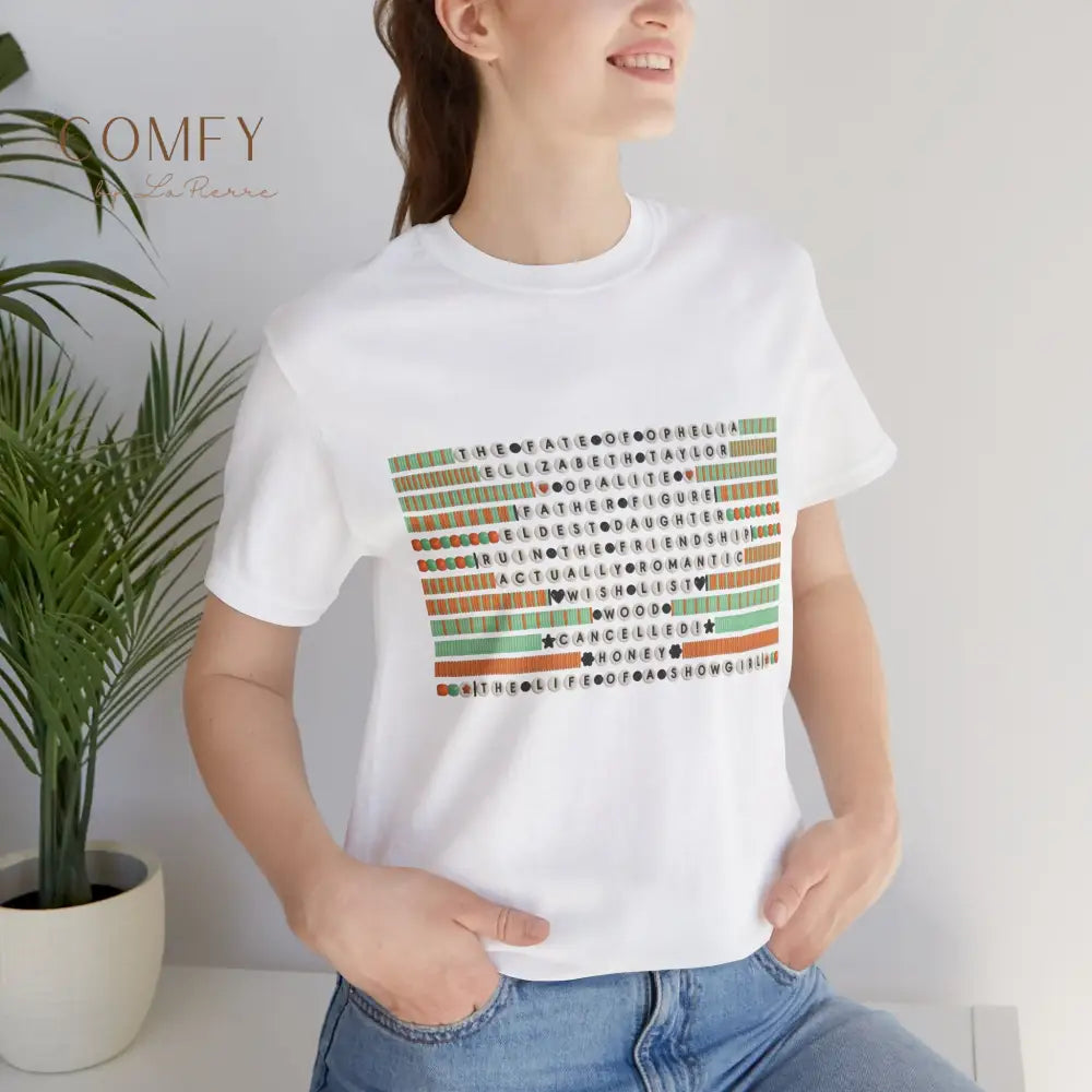 Friendship Bracelets Songs Graphic Tee • Colorful Music Lover T-Shirt • Retro Beaded Bracelet Aesthetic • Unisex Tee