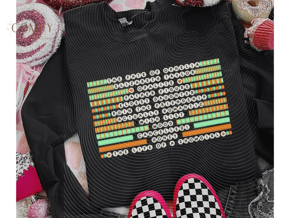 Friendship Bracelets Songs Graphic Tee • Colorful Music Lover T-Shirt • Retro Beaded Bracelet Aesthetic • Unisex Tee