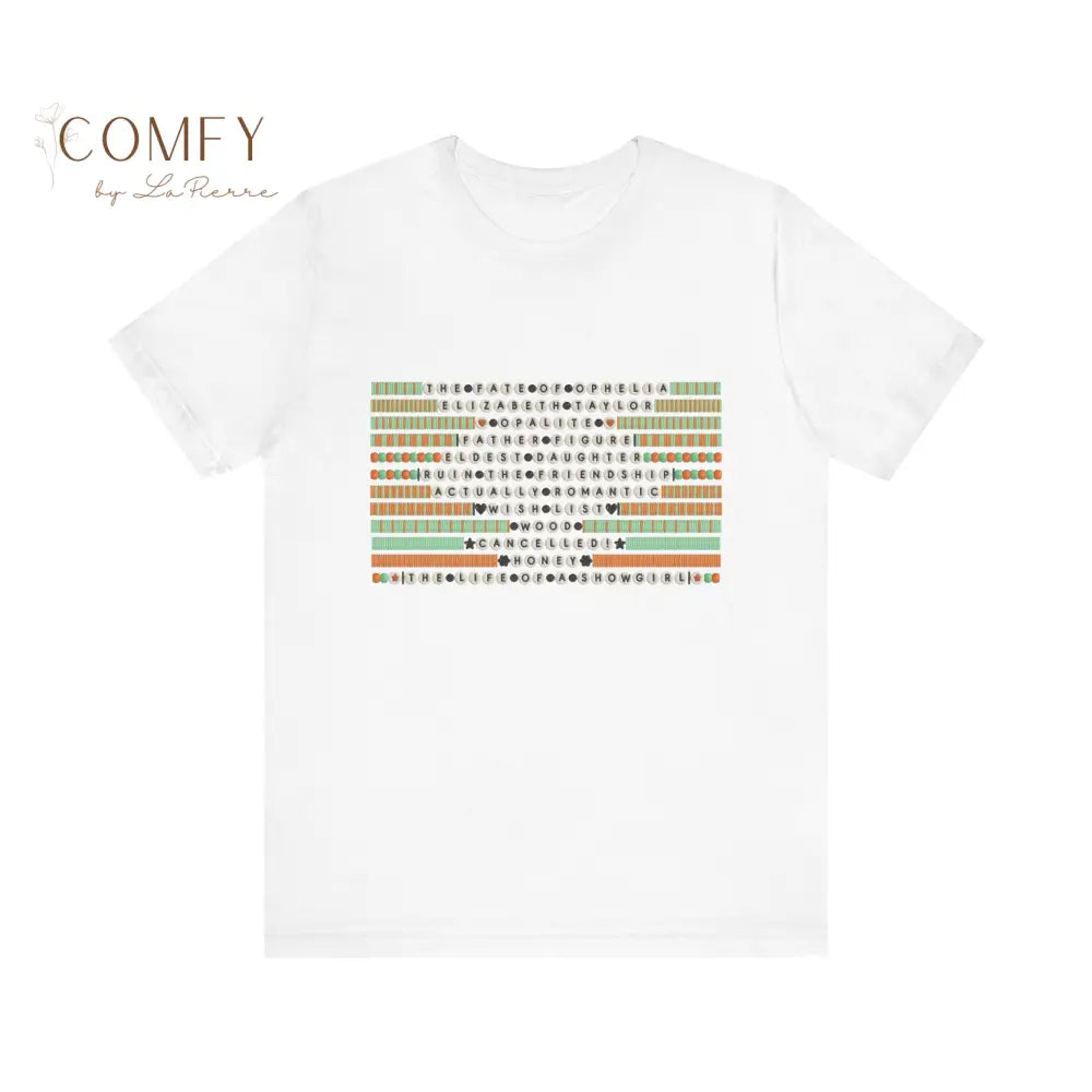 Friendship Bracelets Songs Graphic Tee • Colorful Music Lover T-Shirt • Retro Beaded Bracelet Aesthetic • Unisex Tee