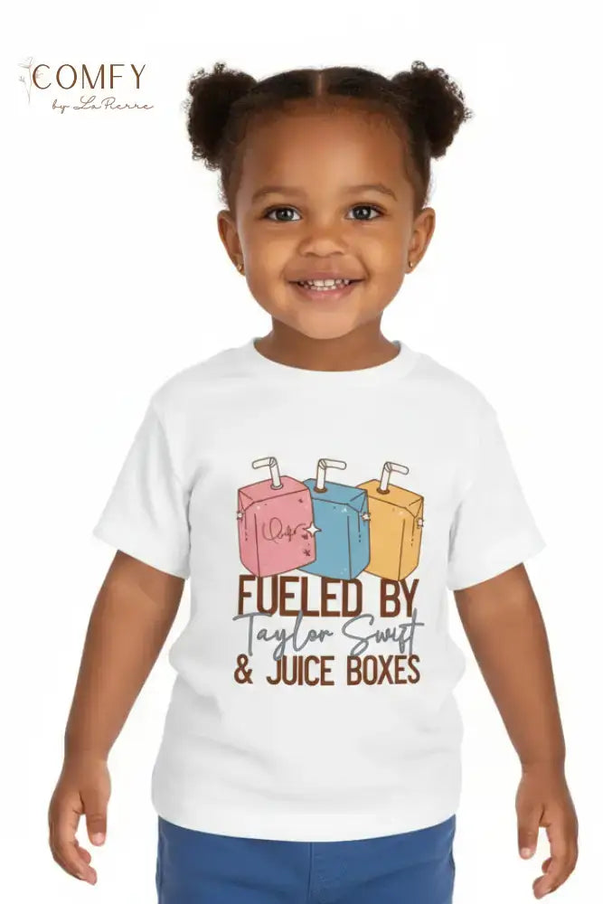 Fueled by Tunes and Juice Boxes Toddler Shirt • Cute Music Lover Kids Tee • Fun Pop-Inspired Toddler T-Shirt • Short
