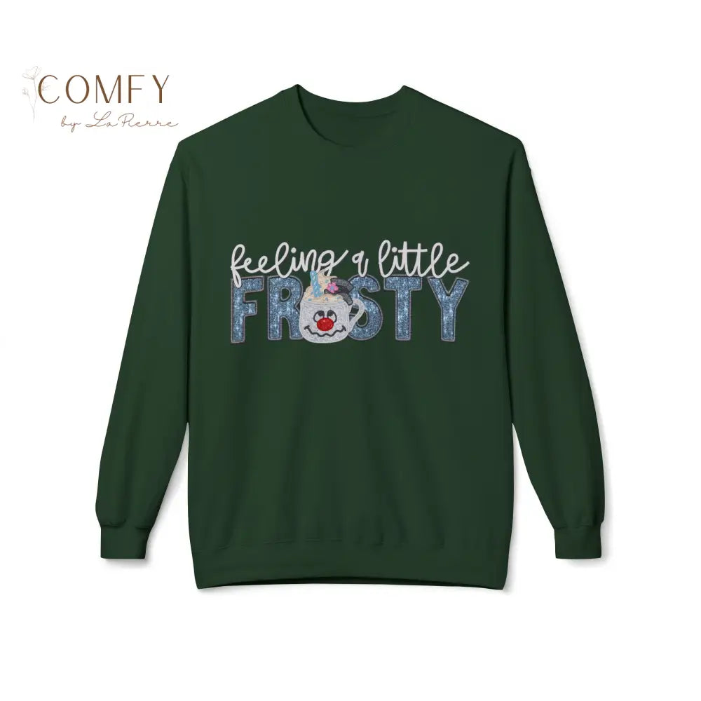 Funny Christmas “Feeling a Little Frosty” Sweatshirt • Cute Winter Humor Crewneck • Festive Holiday Graphic Pullover