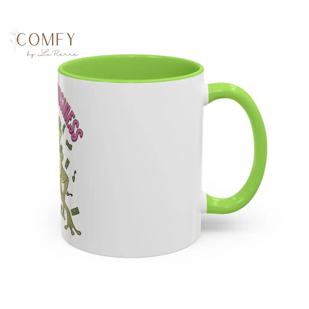 Funny Frog Pole Dance Mug • “Mind Your Business I’ve Got Bills to Pay” Coffee Cup • Pole Dancing Frog Humor Mug • Gift