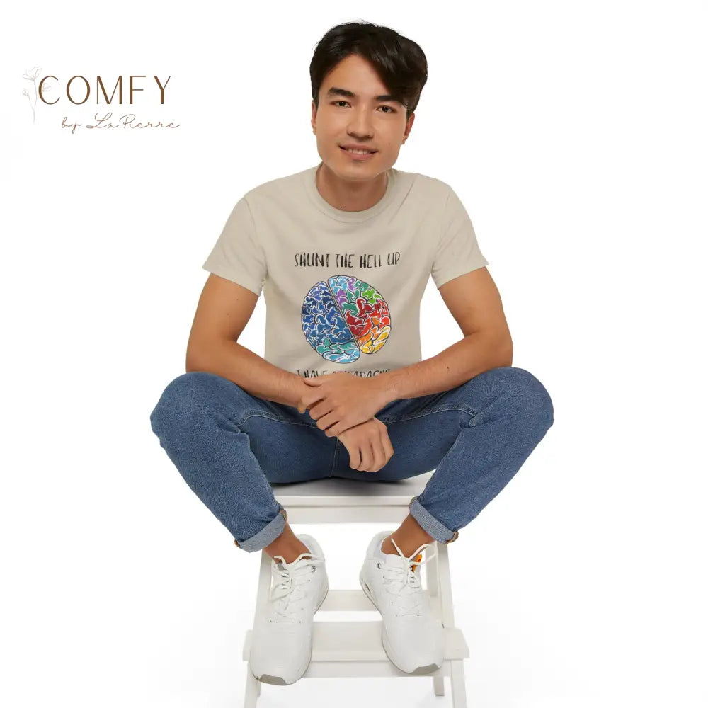 Funny Hydrocephalus Shunt Headache Shirt • Medical Humor Brain Surgery Tee • Unisex Ultra Cotton T-Shirt (XS–5X) T-Shirt