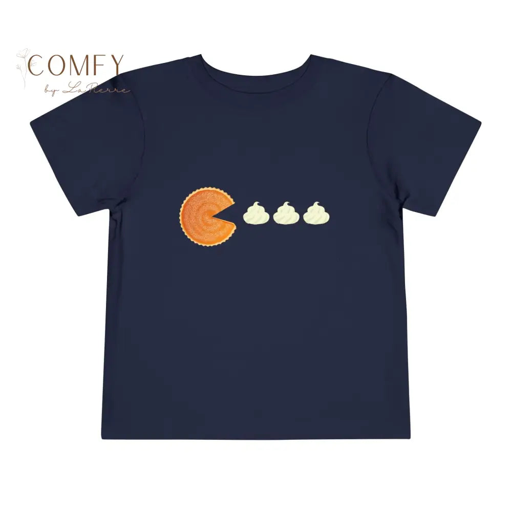 Funny Thanksgiving Pie & Whipped Cream Toddler Shirt • Cute Turkey Day Dessert Tee for Kids • Toddler Short Sleeve