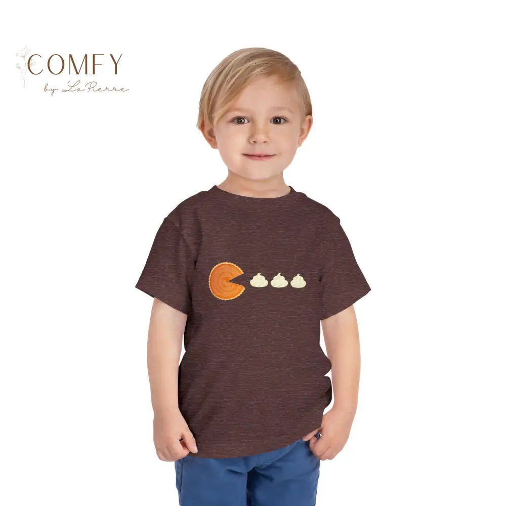 Funny Thanksgiving Pie & Whipped Cream Toddler Shirt • Cute Turkey Day Dessert Tee for Kids • Toddler Short Sleeve