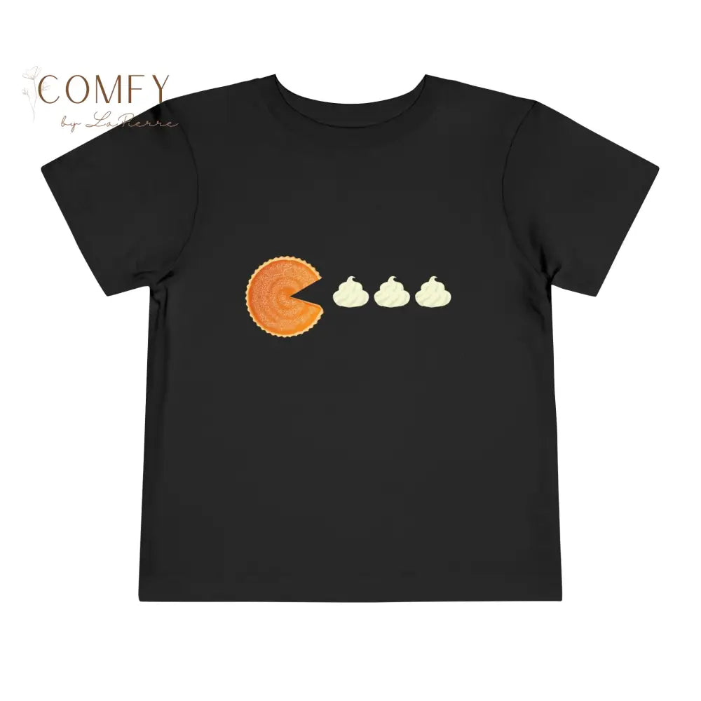 Funny Thanksgiving Pie & Whipped Cream Toddler Shirt • Cute Turkey Day Dessert Tee for Kids • Toddler Short Sleeve
