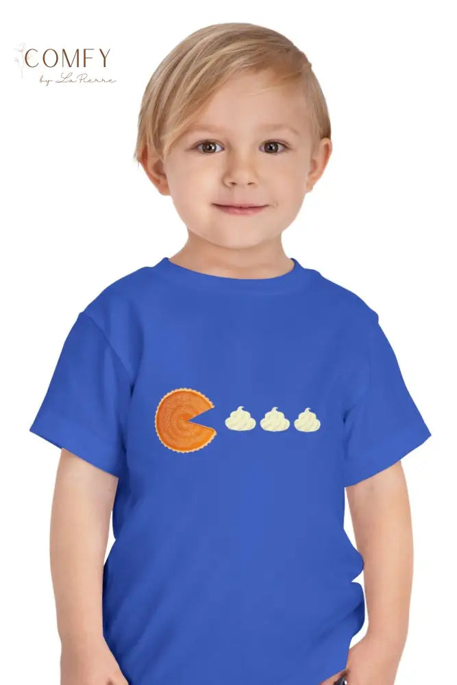 Funny Thanksgiving Pie & Whipped Cream Toddler Shirt • Cute Turkey Day Dessert Tee for Kids • Toddler Short Sleeve