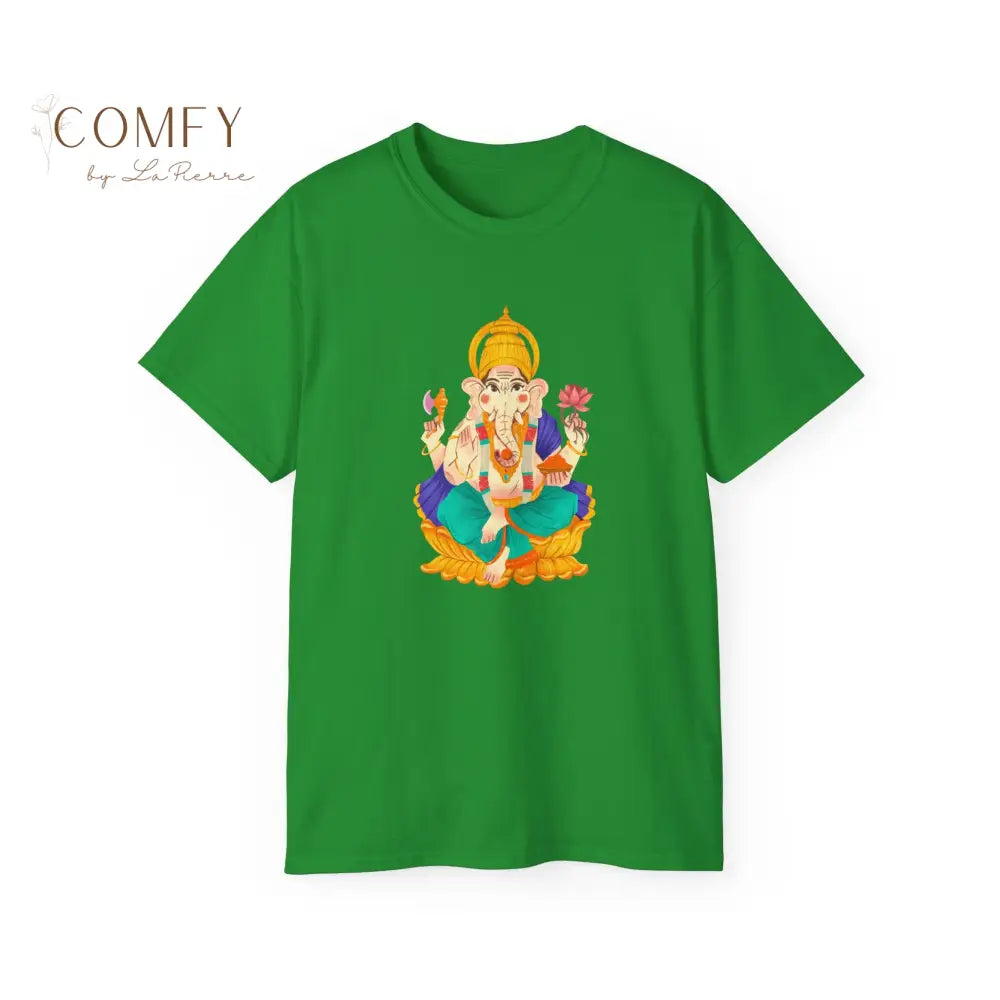 India Ganesha Ganesh Bhagwan elephant God t-shirt - Unisex Ultra Cotton Tee (S-5XL) Irish Green / S T-Shirt