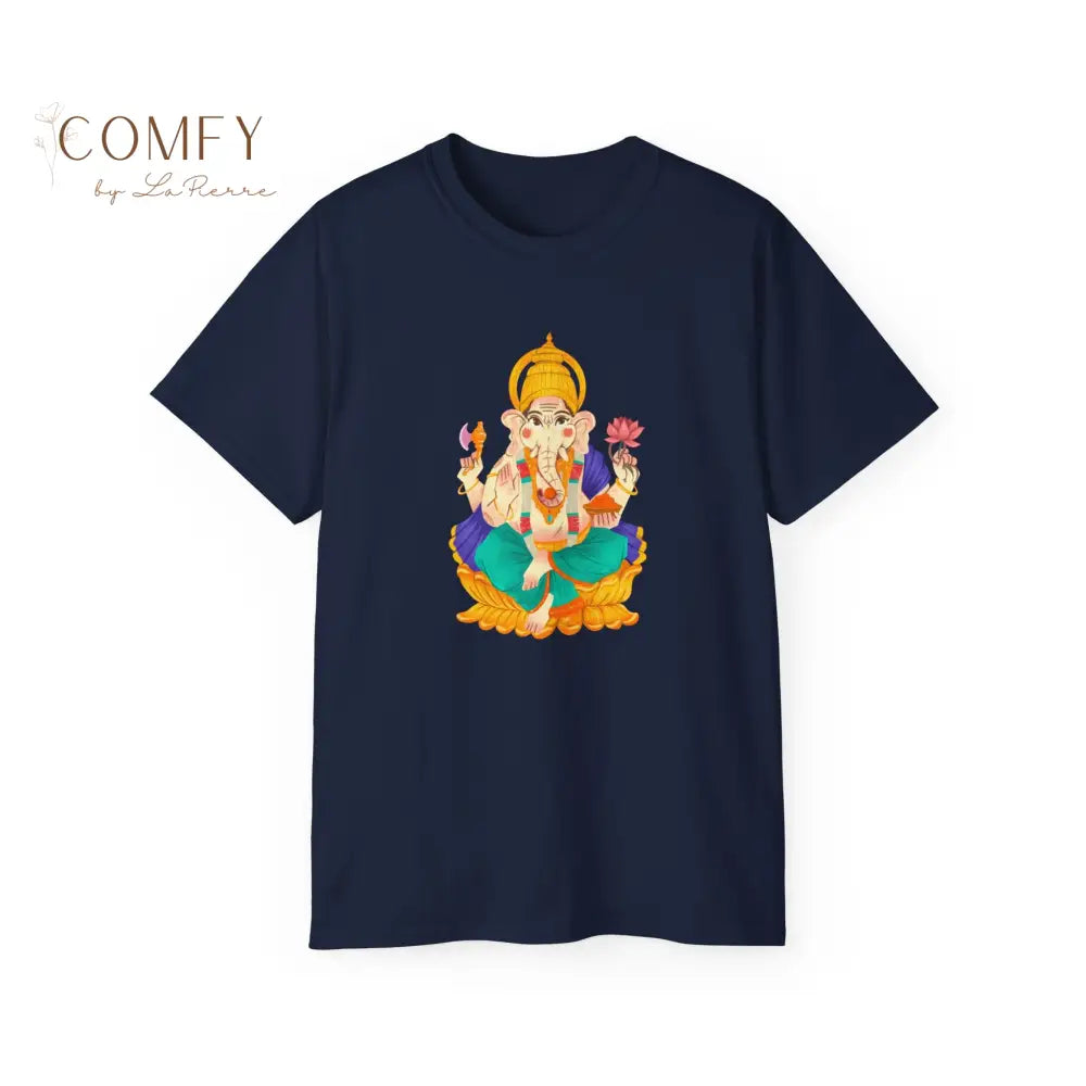 India Ganesha Ganesh Bhagwan elephant God t-shirt - Unisex Ultra Cotton Tee (S-5XL) Navy / S T-Shirt
