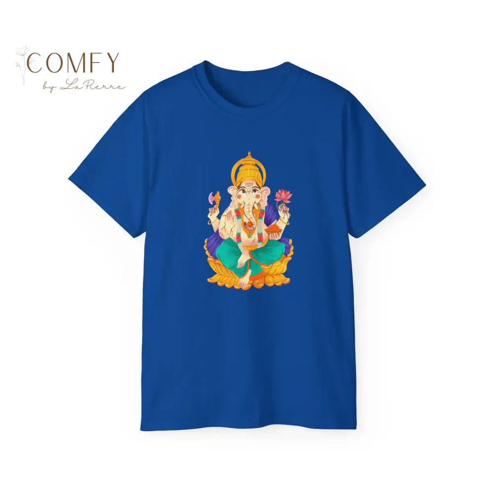 India Ganesha Ganesh Bhagwan elephant God t-shirt - Unisex Ultra Cotton Tee (S-5XL) Royal / S T-Shirt