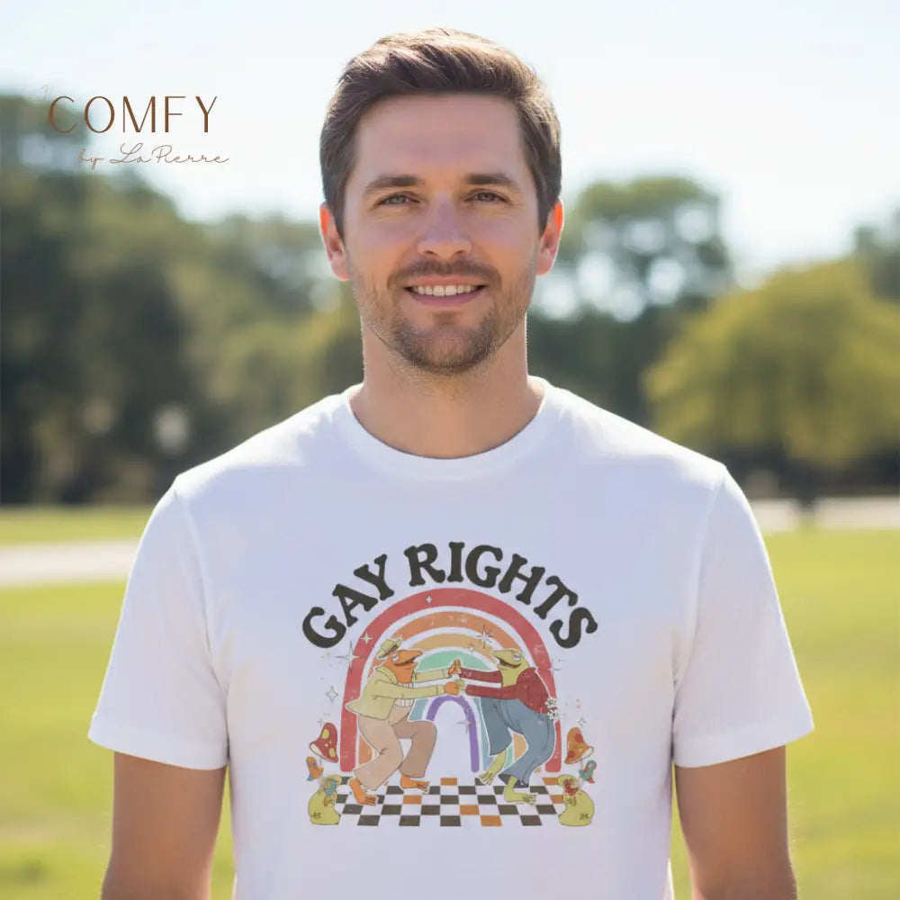 Gay Rights Dancing Frogs Shirt • Funny LGBTQ+ Pride Frog Graphic Tee • Unisex Cotton T-Shirt (XS–5XL) T-Shirt