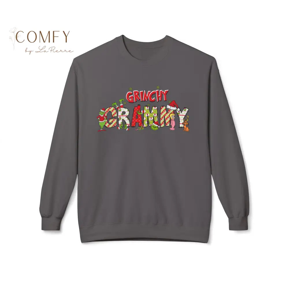 Grinchy Grammy Christmas - Unisex Softstyle Crewneck Sweatshirt (S-4XL) Charcoal / S Sweatshirt
