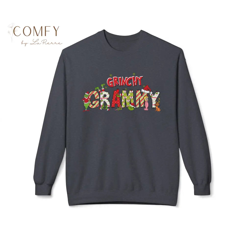 Grinchy Grammy Christmas - Unisex Softstyle Crewneck Sweatshirt (S-4XL) Dark Heather / S Sweatshirt