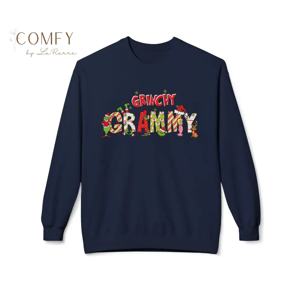 Grinchy Grammy Christmas - Unisex Softstyle Crewneck Sweatshirt (S-4XL) Navy / S Sweatshirt