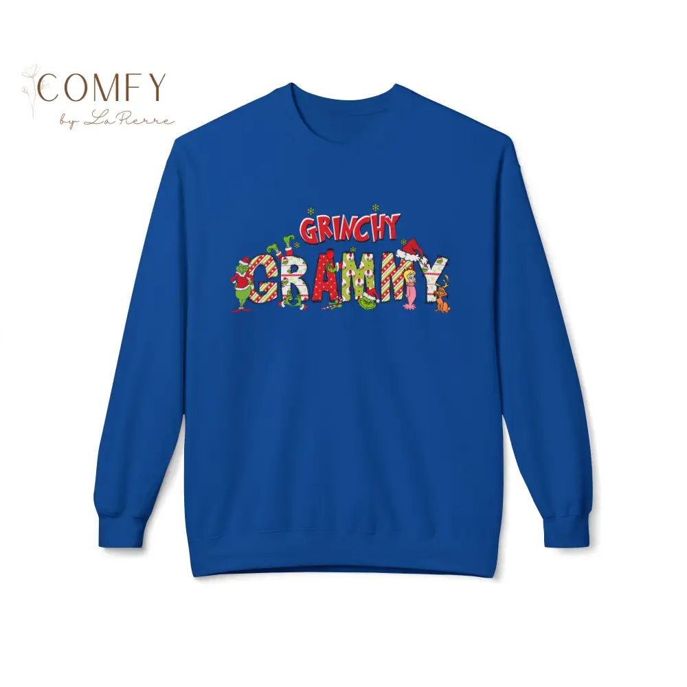 Grinchy Grammy Christmas - Unisex Softstyle Crewneck Sweatshirt (S-4XL) Royal / S Sweatshirt
