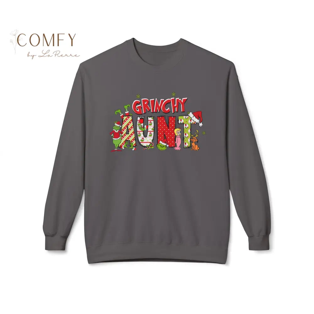 Grouchy Green Aunt Christmas Sweatshirt • Funny Holiday Auntie Crewneck • Festive Christmas Pullover • Unisex Softstyle