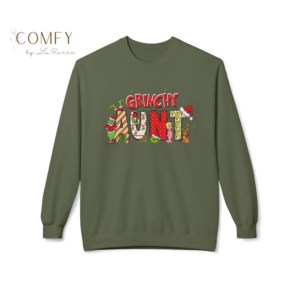 Grouchy Green Aunt Christmas Sweatshirt • Funny Holiday Auntie Crewneck • Festive Christmas Pullover • Unisex Softstyle